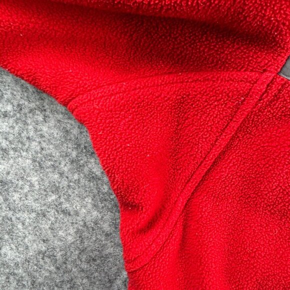 North Face Jacket Womens M Fleece Red Full Zip Logo Pockets Outdoor Hiking - Picture 9 of 13